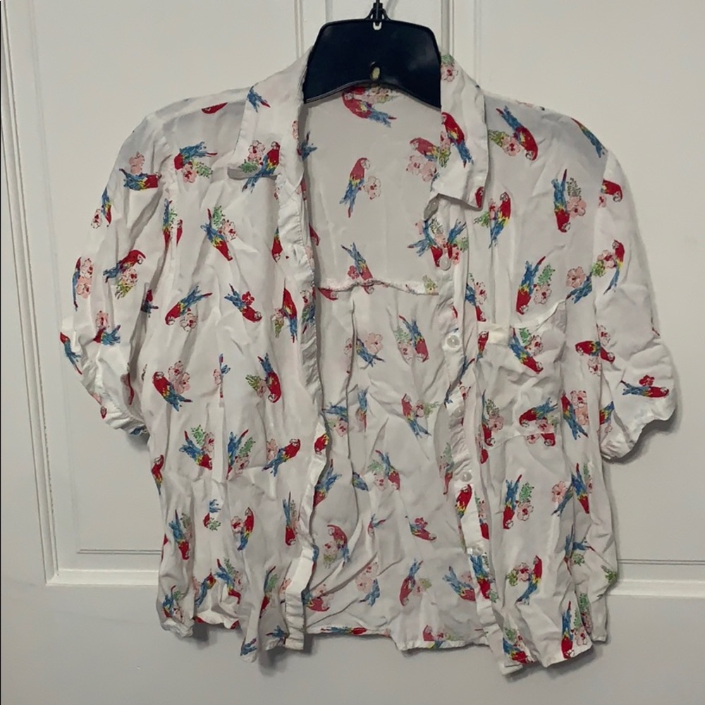 Button down crop top